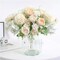 Artificial Flower Bunches, Fake Peony Silk Hydrangea Bouquet, Table Wedding Decor, Faux Flower Arrangements, White Champagne